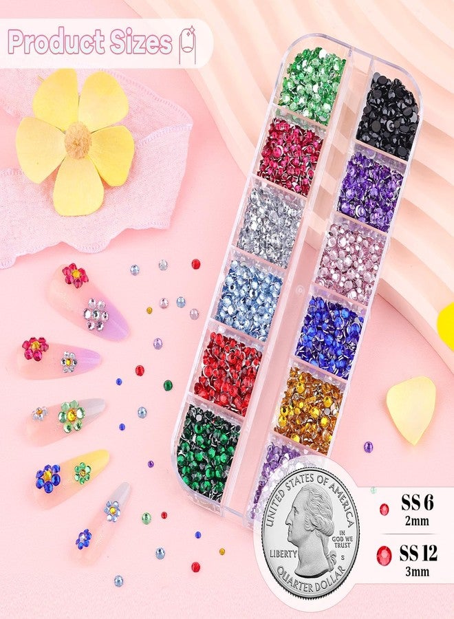 BELLEBOOST 10000Pcs Small Resin Rhinestones for Nail Art, Colorful 2/3MM Flatback Bedazzling Gems, Nail Rhinestones and Gems Crystals Charms for Acrylic Tips Manicure Decor - Image 3